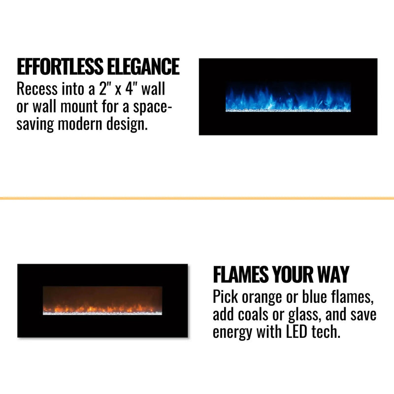 Modern Flames Ambiance 60-Inch Built-In Electric Fireplace With LED Flame Technology [AL60CLX2-G] (SAK12890) by SAKSBY WHOLESALE