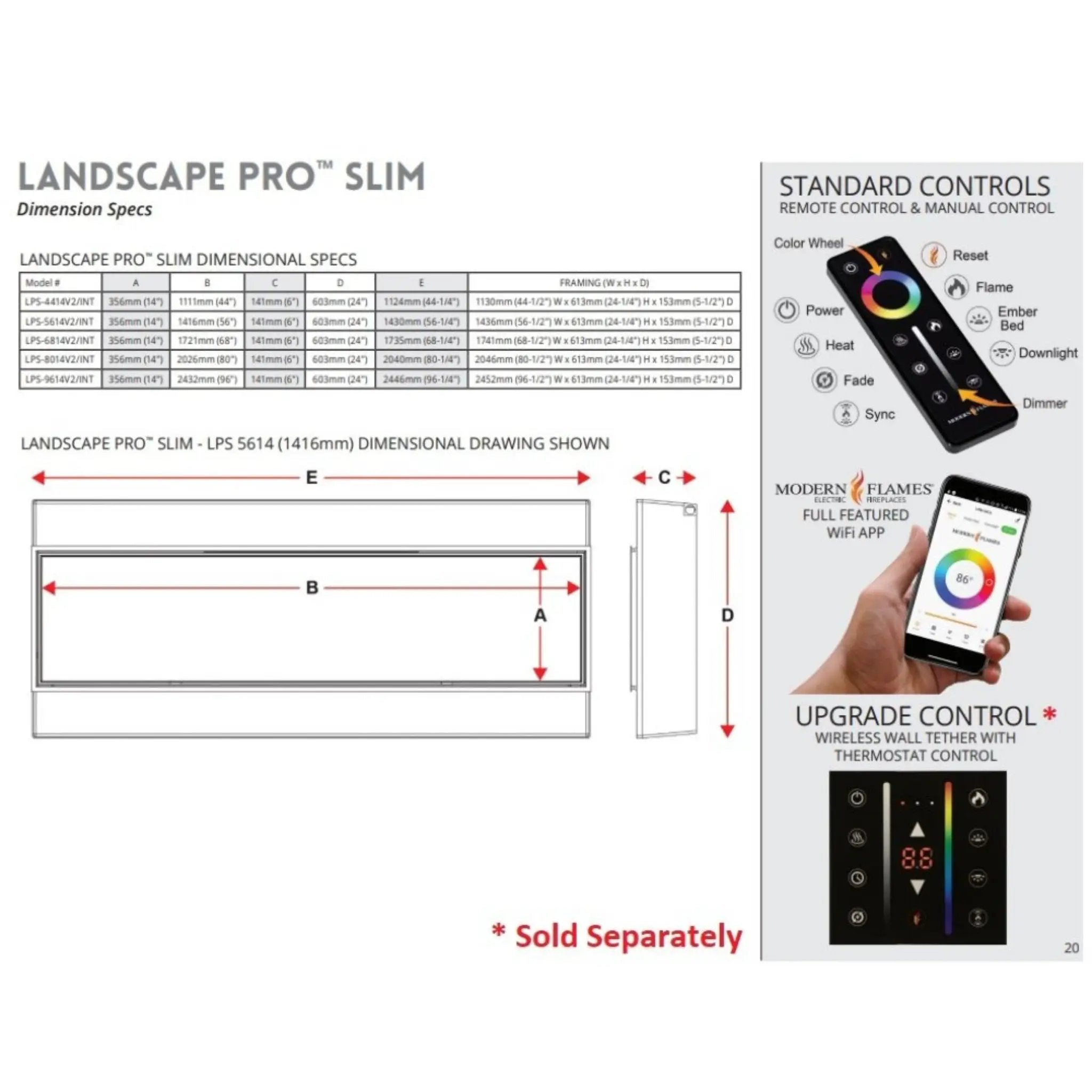 Modern Flames Landscape Pro Slim 44-Inch Built-In Linear Electric Fireplace [LPS-4414V2] (SAK18695) by SAKSBY WHOLESALE