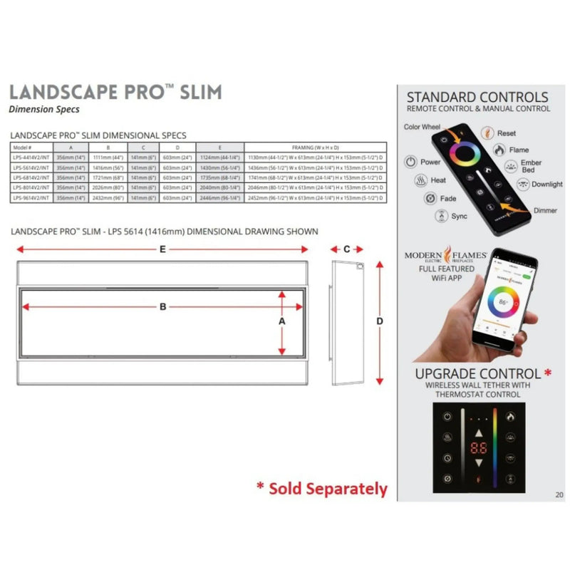 Modern Flames Landscape Pro Slim 44-Inch Built-In Linear Electric Fireplace [LPS-4414V2] (SAK18695) by SAKSBY WHOLESALE