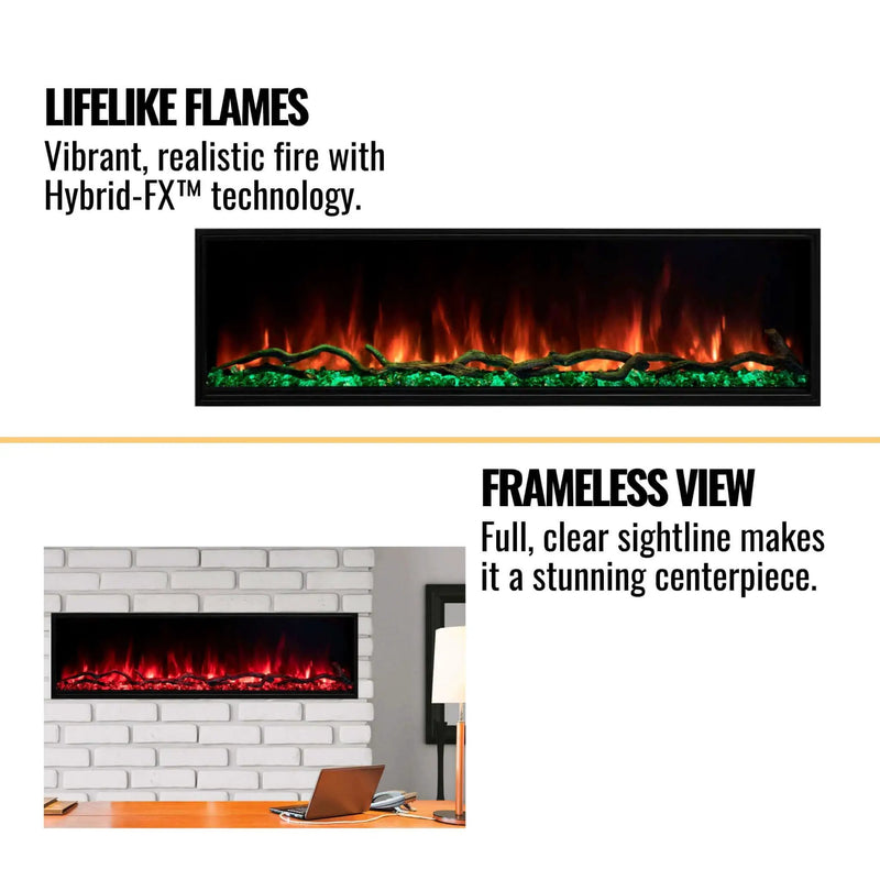 Modern Flames Landscape Pro Slim 56-Inch Built-In Linear Electric Fireplace [LPS-5614V2] (SAK54711) by SAKSBY WHOLESALE