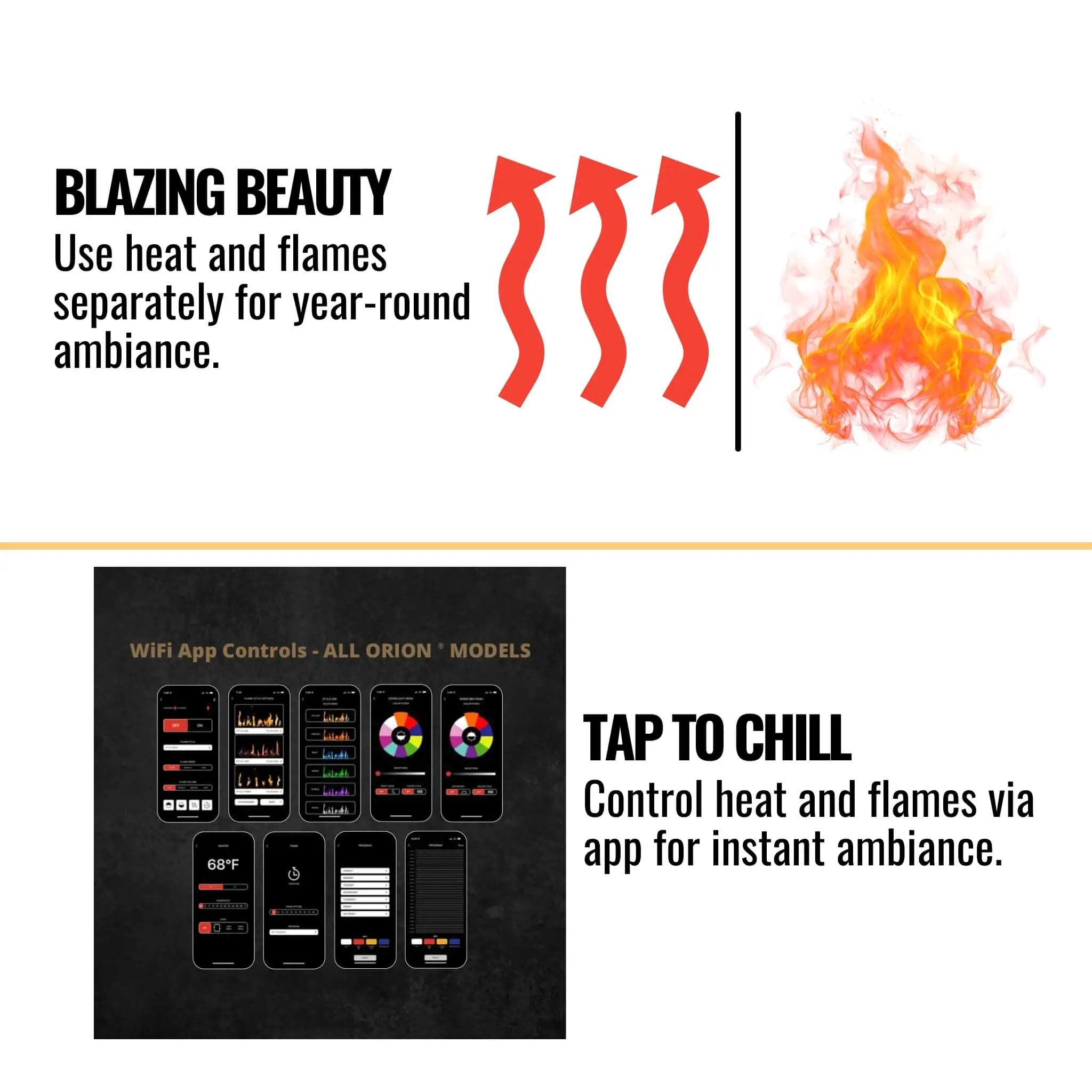 Modern Flames Orion Multi 100-Inch Heliovision Multi-Sided Electric Fireplace [OR100-MULTI] (SAK38017) by SAKSBY WHOLESALE