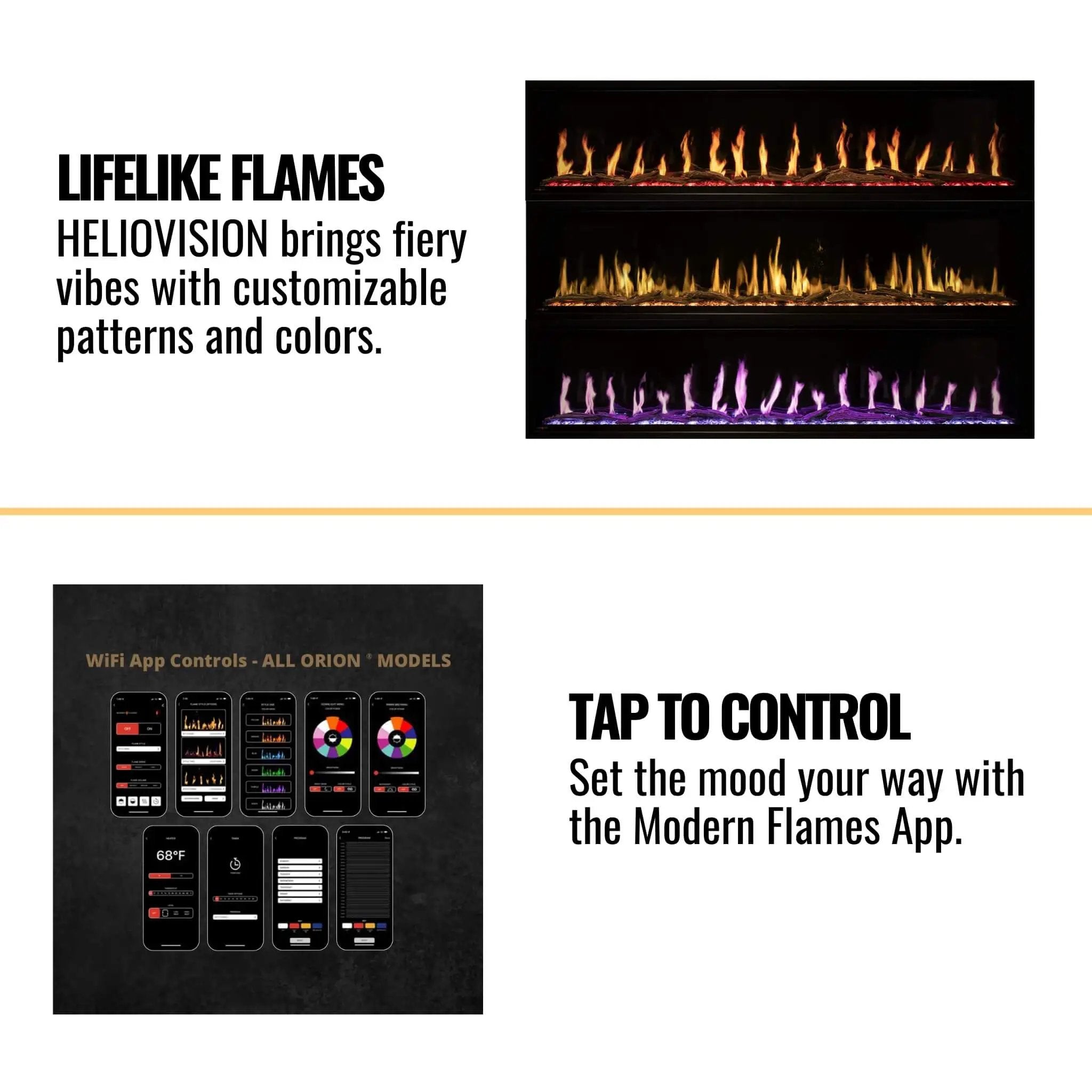 Modern Flames Orion Slim 100-Inch Heliovision Single-Sided Fireplace [OR100-SLIM] (SAK95432) by SAKSBY WHOLESALE