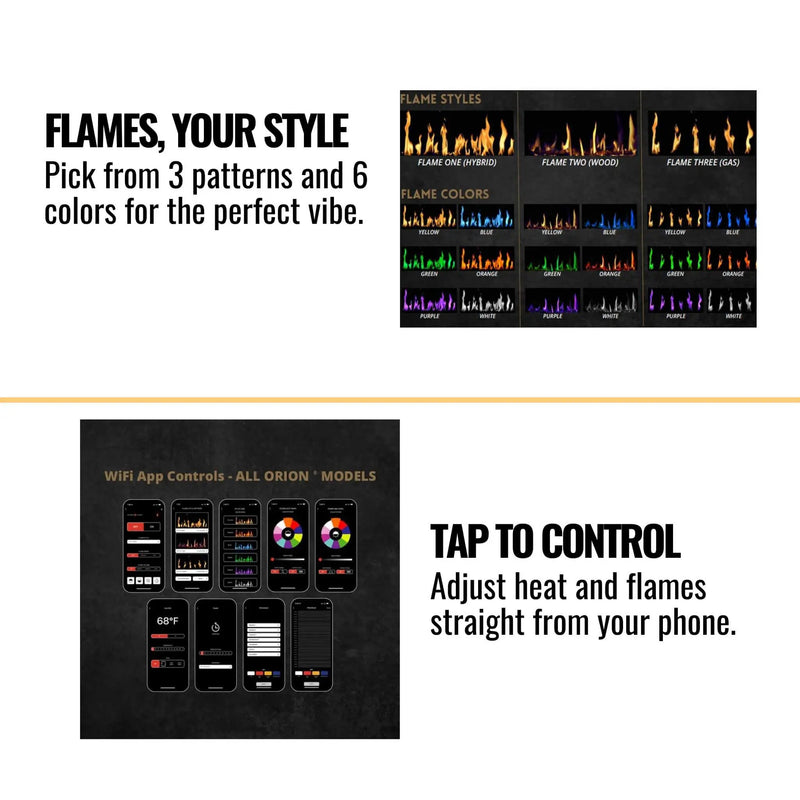 Modern Flames Orion Slim 76-Inch Heliovision Single-Sided Electric Fireplace [OR76-SLIM] (SAK41935) by SAKSBY WHOLESALE