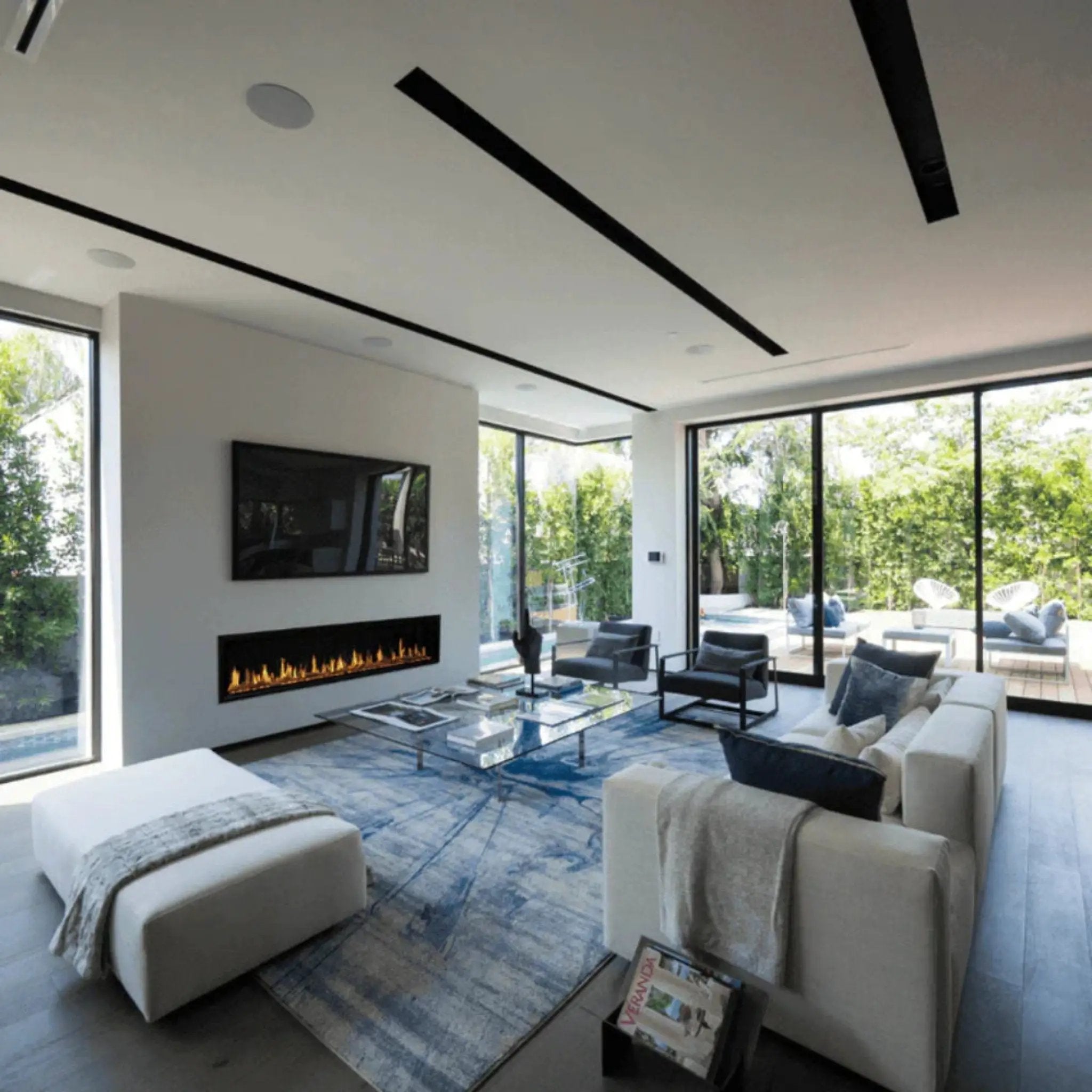 Modern Flames Orion Slim 76-Inch Heliovision Single-Sided Electric Fireplace [OR76-SLIM] (SAK41935) by SAKSBY WHOLESALE