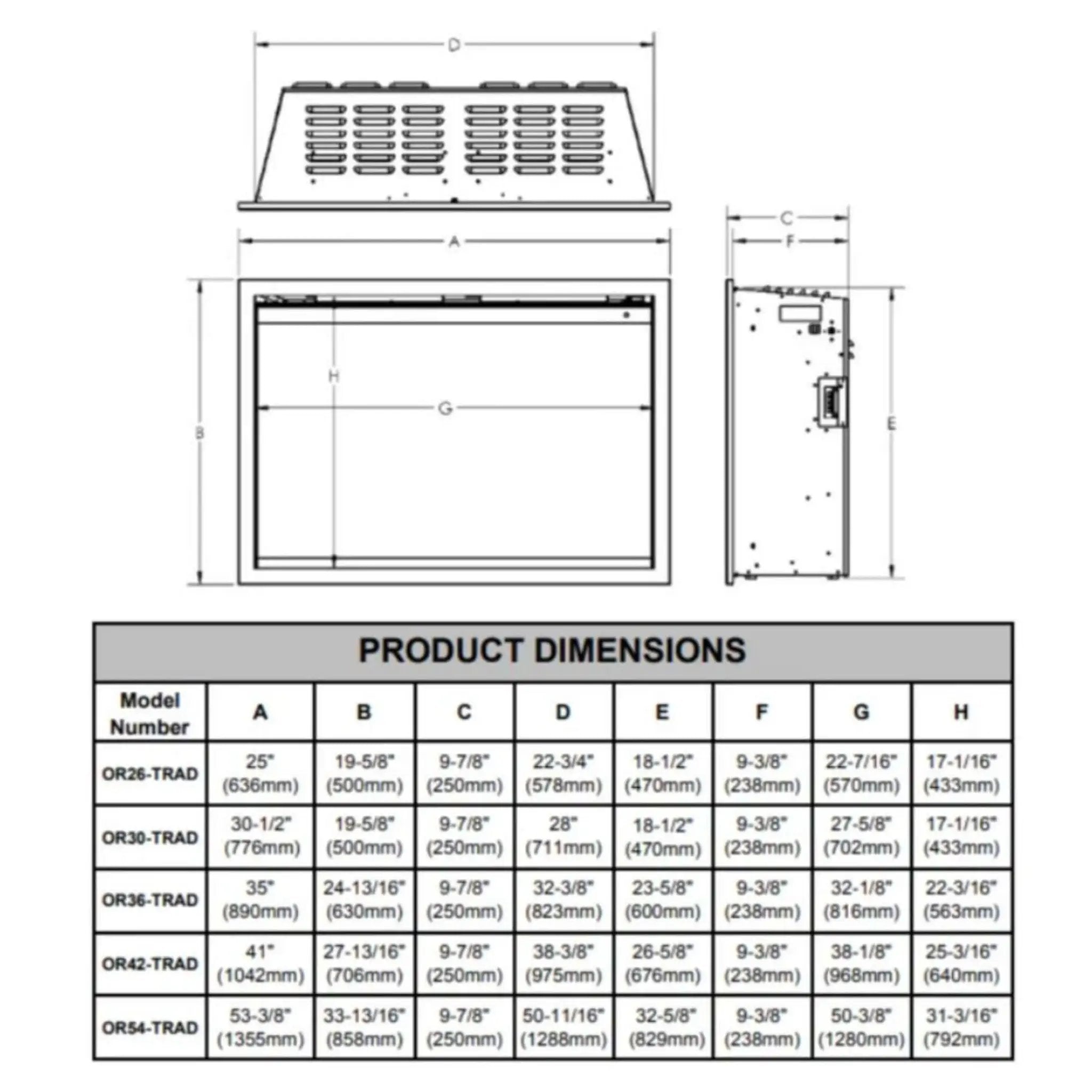 Modern Flames Orion Traditional 42-Inch Heliovision Electric Fireplace [OR42-TRAD] (SAK83765) by SAKSBY WHOLESALE