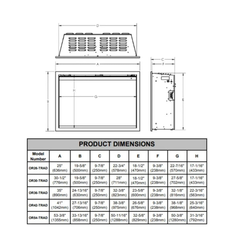 Modern Flames Orion Traditional 54-Inch Heliovision Electric Fireplace [OR54-TRAD] (SAK74620) by SAKSBY WHOLESALE