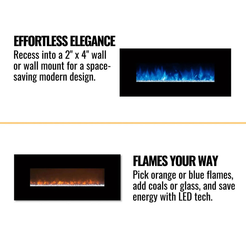 Modern Flames Ambiance 60-Inch Built-In Electric Fireplace With LED Flame Technology [AL60CLX2-G] (SAK12890) by SAKSBY WHOLESALE