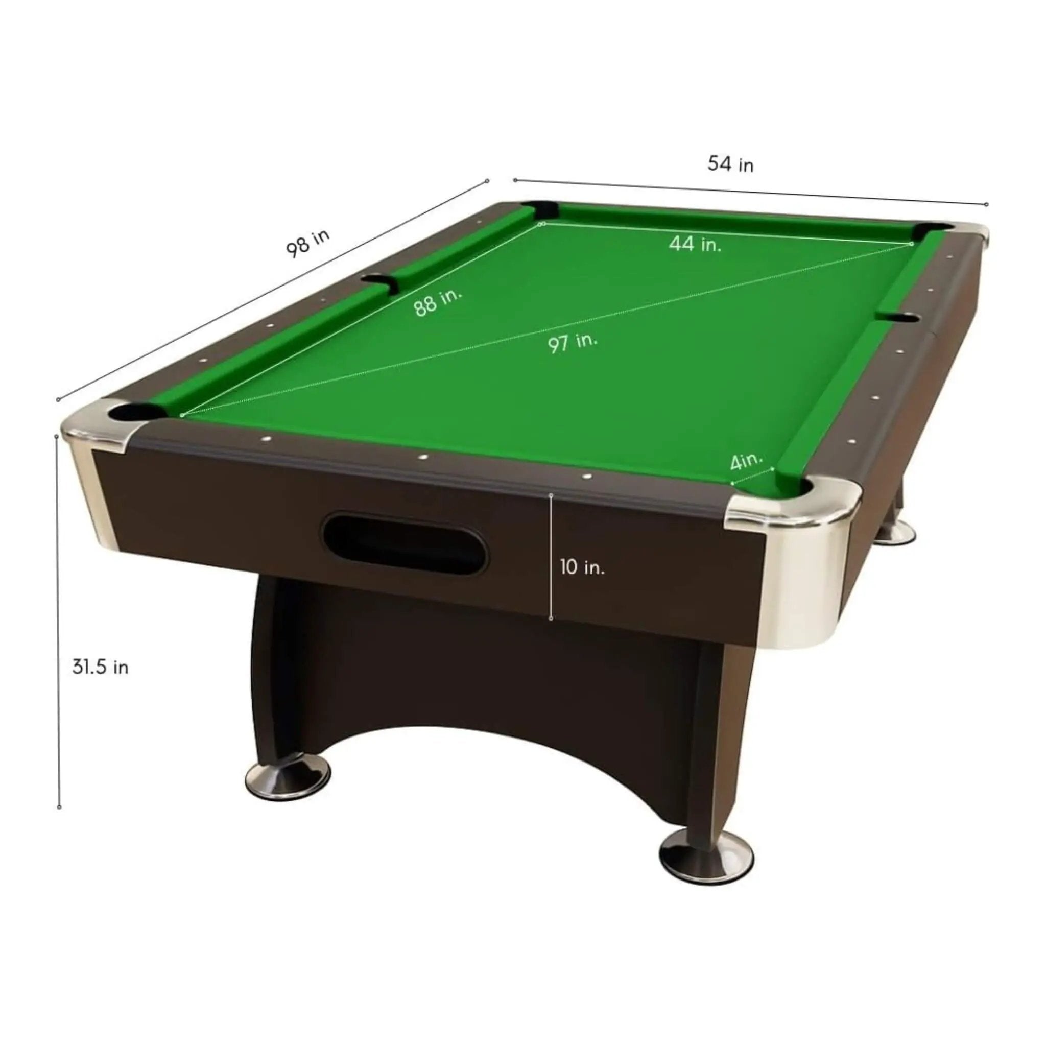 8FT Modern Green Felt Billiard Pool Table With Automatic Ball Return And Accessories Kit (SAK24870) by SAKSBY WHOLESALE