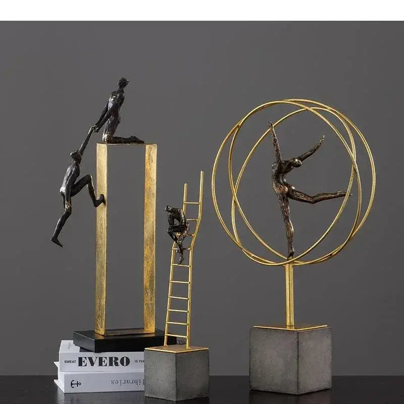 Modern Gymnast Statue Bronze Abstract Figure for Your Home or Office by House Of Avana