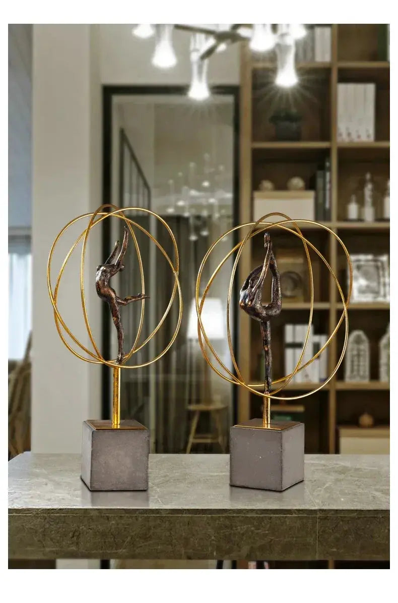 Modern Gymnast Statue Bronze Abstract Figure for Your Home or Office by House Of Avana