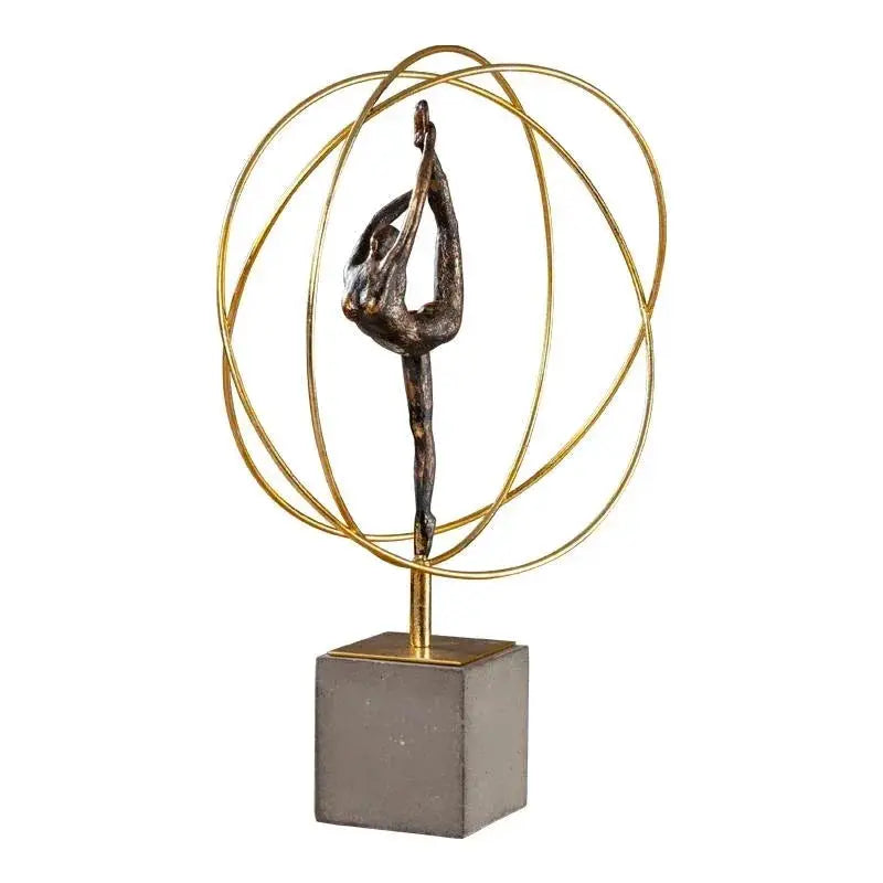 Modern Gymnast Statue Bronze Abstract Figure for Your Home or Office by House Of Avana