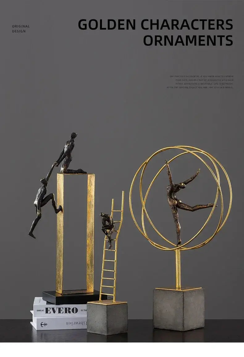 Modern Gymnast Statue Bronze Abstract Figure for Your Home or Office by House Of Avana