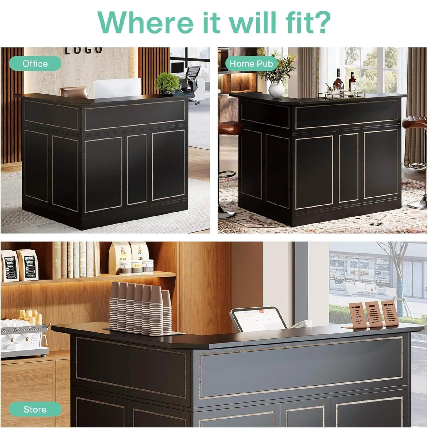 Modern L-Shaped Reception Desk With Storage Shelves (SAK81036) by SAKSBY WHOLESALE