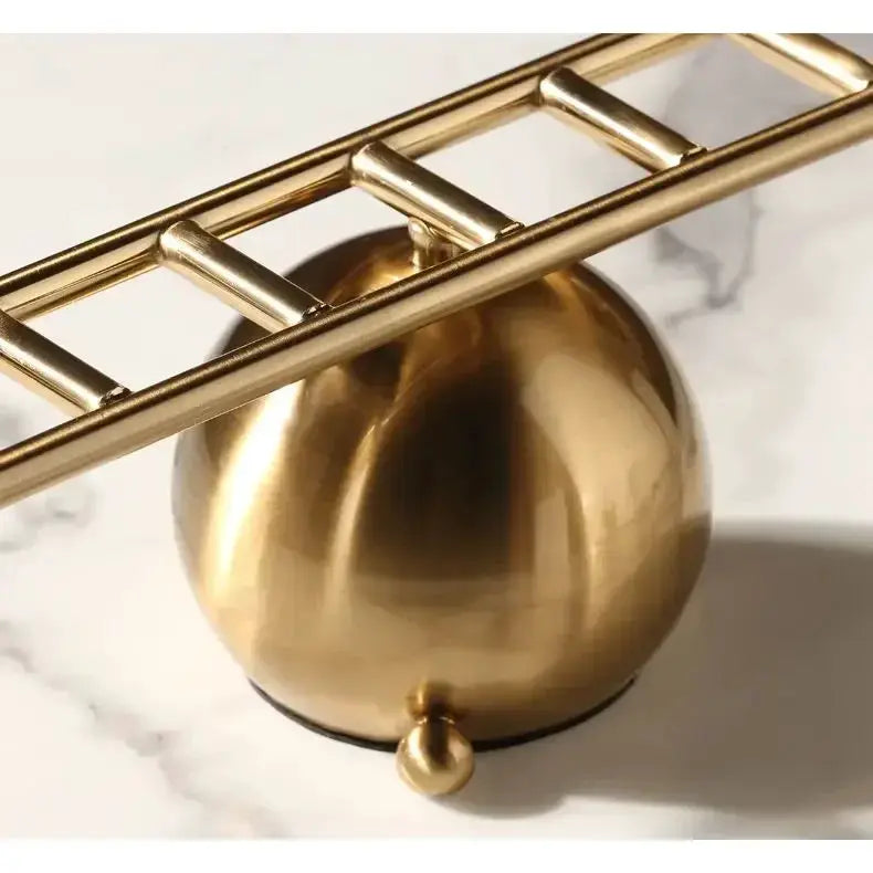 Modern Balance Thinker Sculpture with Golden Ladder for Contemporary Home Decor by House Of Avana
