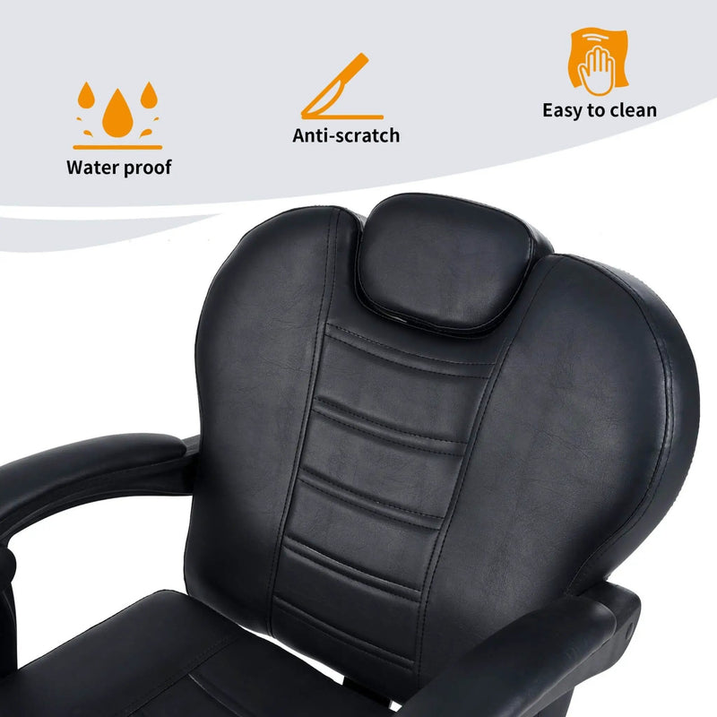Modern Reclining Barber Chair With Adjustable Headrest And Hydraulic Pump (SAK62751) by SAKSBY WHOLESALE