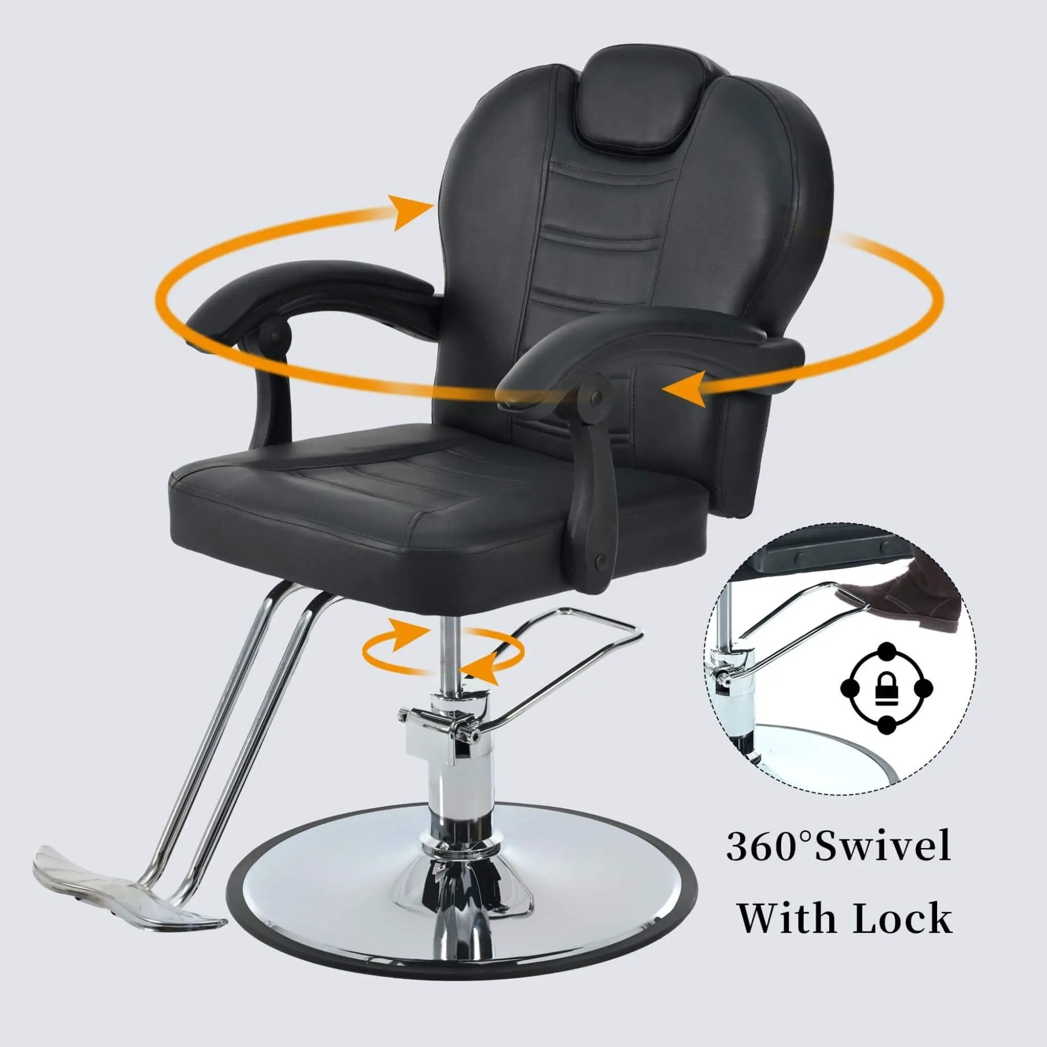 Modern Reclining Barber Chair With Adjustable Headrest And Hydraulic Pump (SAK62751) by SAKSBY WHOLESALE