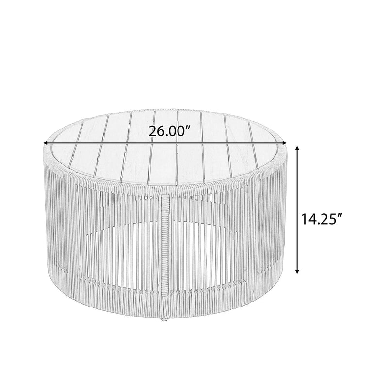 Alora Modern Rustic Coffee Table & Side Table With Woven Rope Design (SAK56739) by SAKSBY WHOLESALE