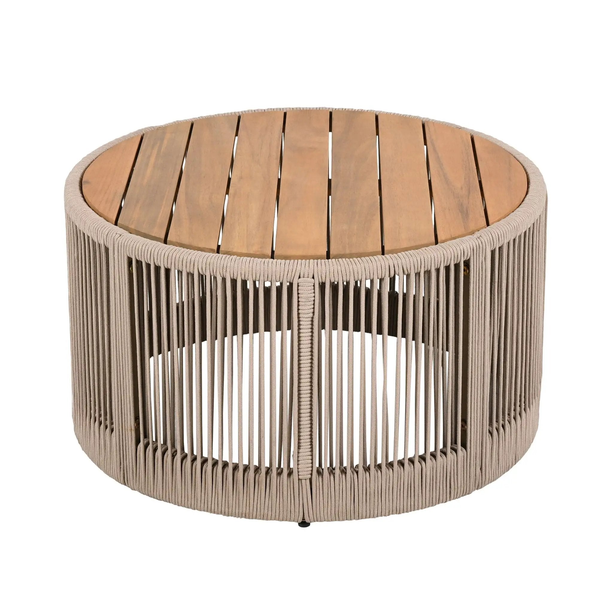 Alora Modern Rustic Coffee Table & Side Table With Woven Rope Design (SAK56739) by SAKSBY WHOLESALE