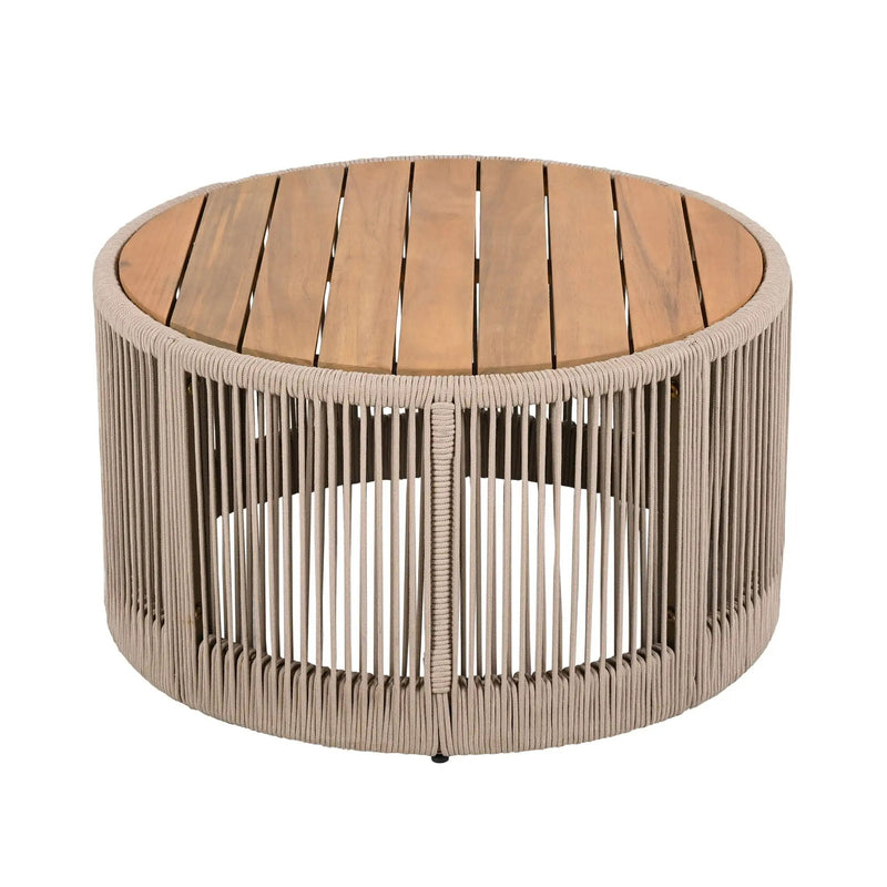 Alora Modern Rustic Coffee Table & Side Table With Woven Rope Design (SAK56739) by SAKSBY WHOLESALE