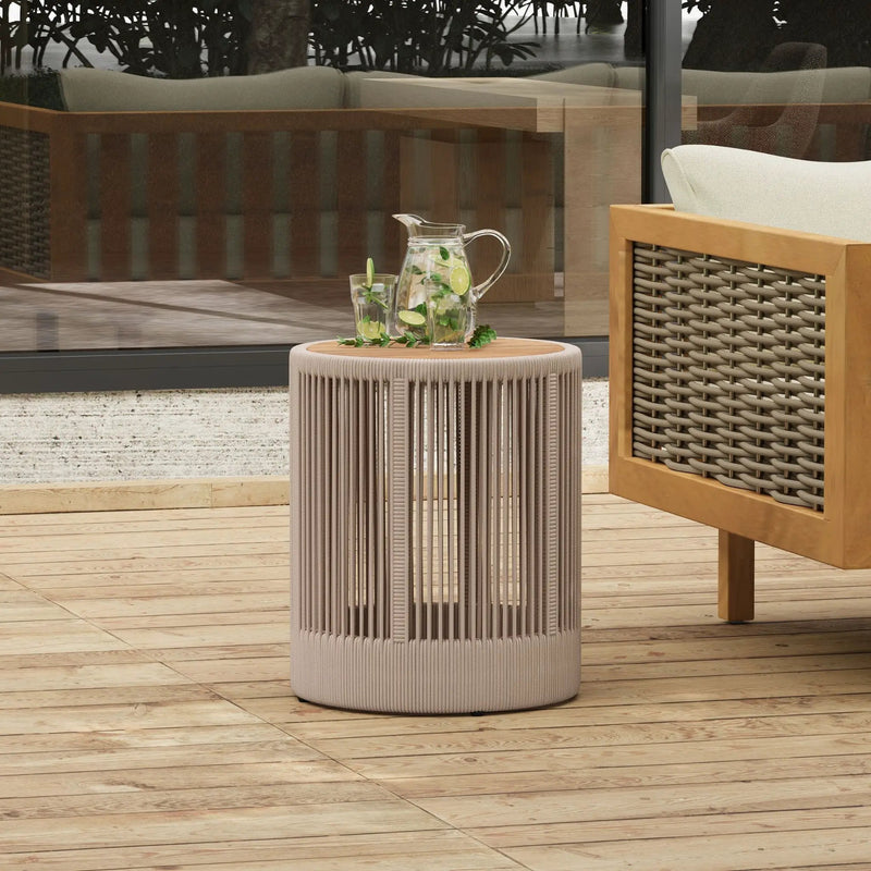 Alora Modern Rustic Coffee Table & Side Table With Woven Rope Design (SAK56739) by SAKSBY WHOLESALE