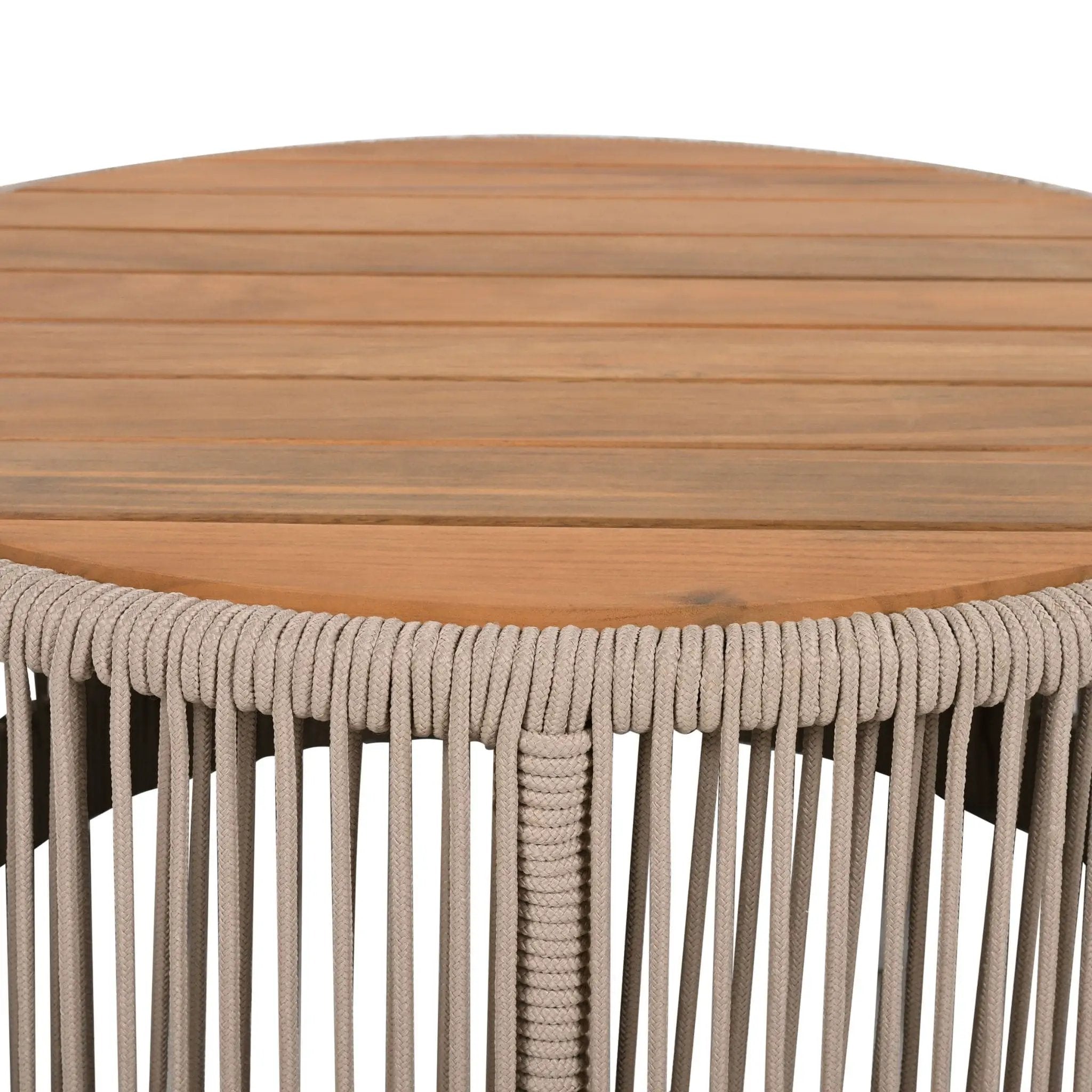 Alora Modern Rustic Coffee Table & Side Table With Woven Rope Design (SAK56739) by SAKSBY WHOLESALE
