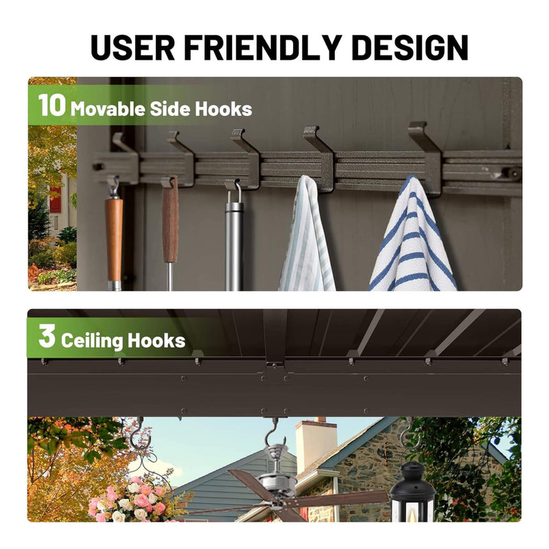 [09X10FT] Alora Modern Slanted Hardtop Alloy Steel Grill Gazebo (SAK32687) by SAKSBY WHOLESALE