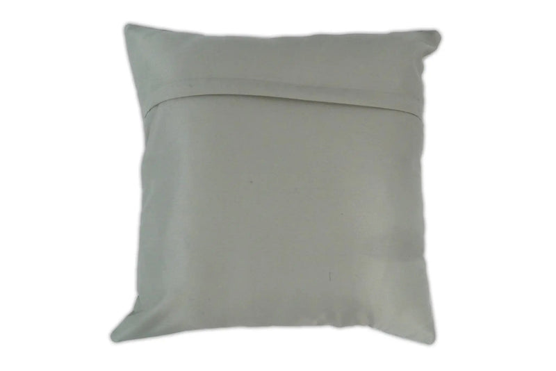 Modern Stripes Ivory and Gray Genuine leather Pillow with Insert, Cushion | PL16 by The Rug Decor