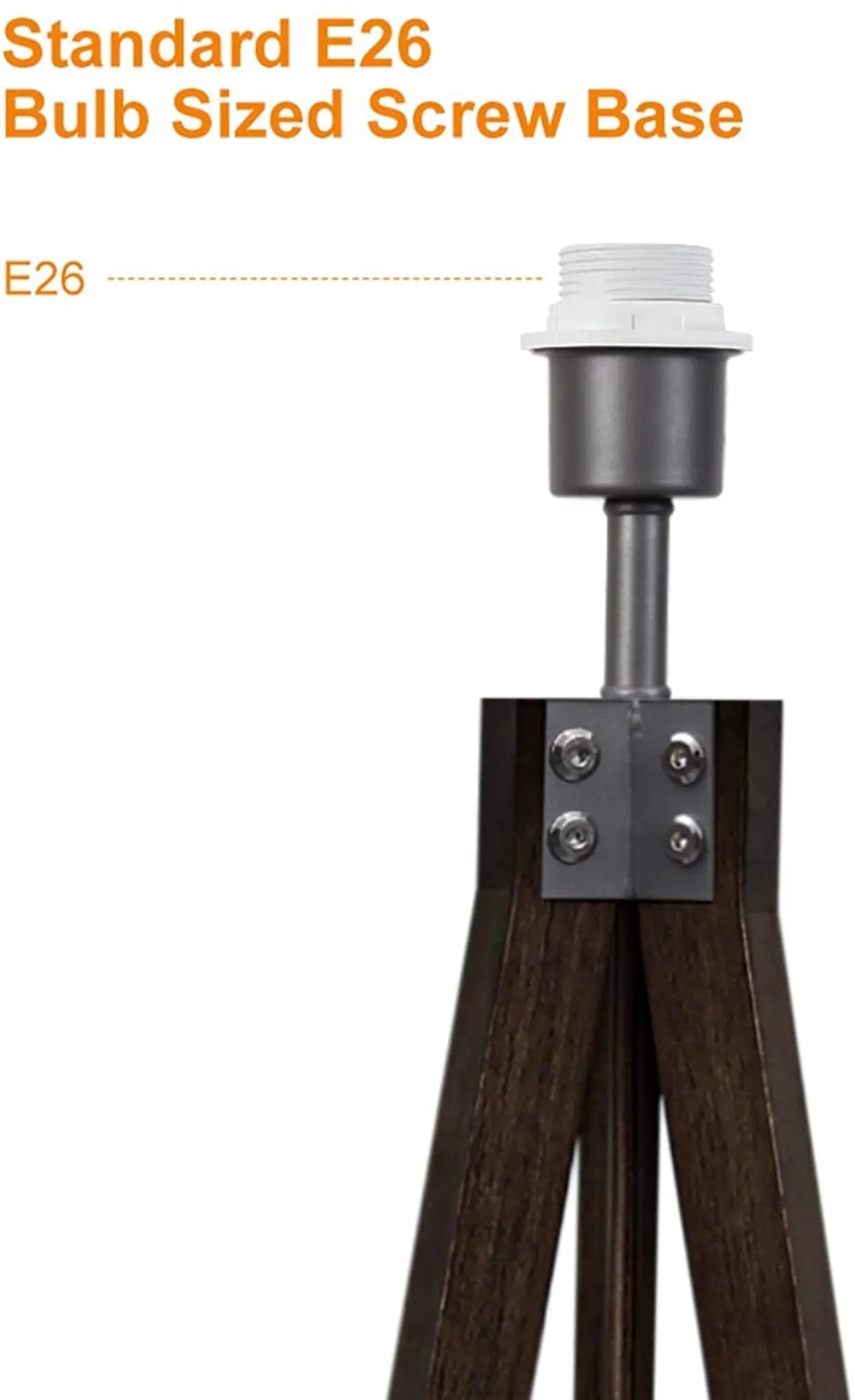 Modern Tripod LED Floor Lamp – Mid Century Dimmable Modern Light for Contemporary Living Rooms - Tall Free Standing Lamp with Solid Wood Legs by Outdoor Solar Outlet
