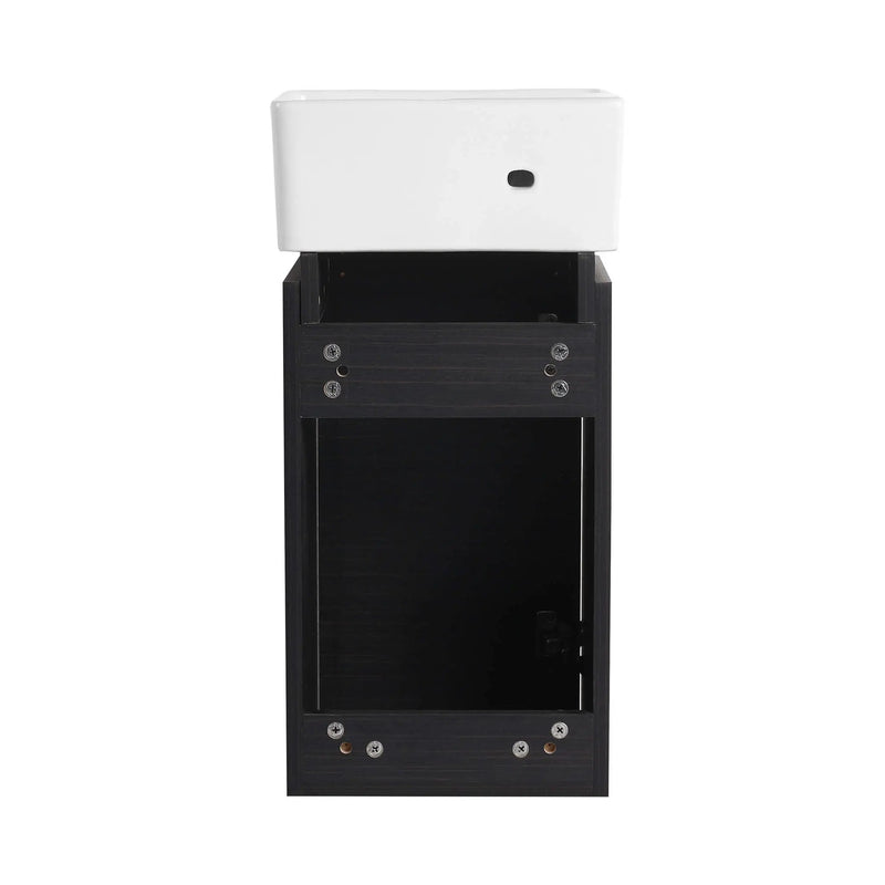 Nuvia Modern Wall-Mounted Bathroom Vanity With Ceramic Sink And Soft Close Door (SAK05214) by SAKSBY WHOLESALE