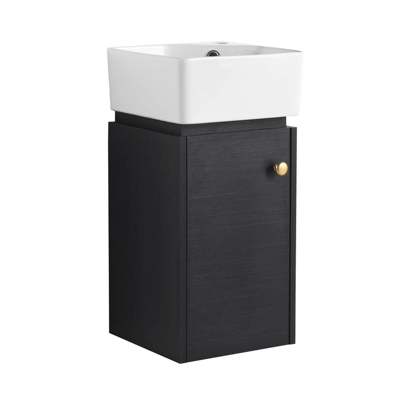 Nuvia Modern Wall-Mounted Bathroom Vanity With Ceramic Sink And Soft Close Door (SAK05214) by SAKSBY WHOLESALE