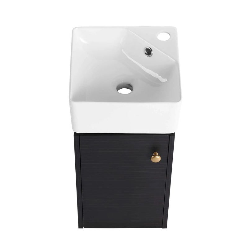 Nuvia Modern Wall-Mounted Bathroom Vanity With Ceramic Sink And Soft Close Door (SAK05214) by SAKSBY WHOLESALE