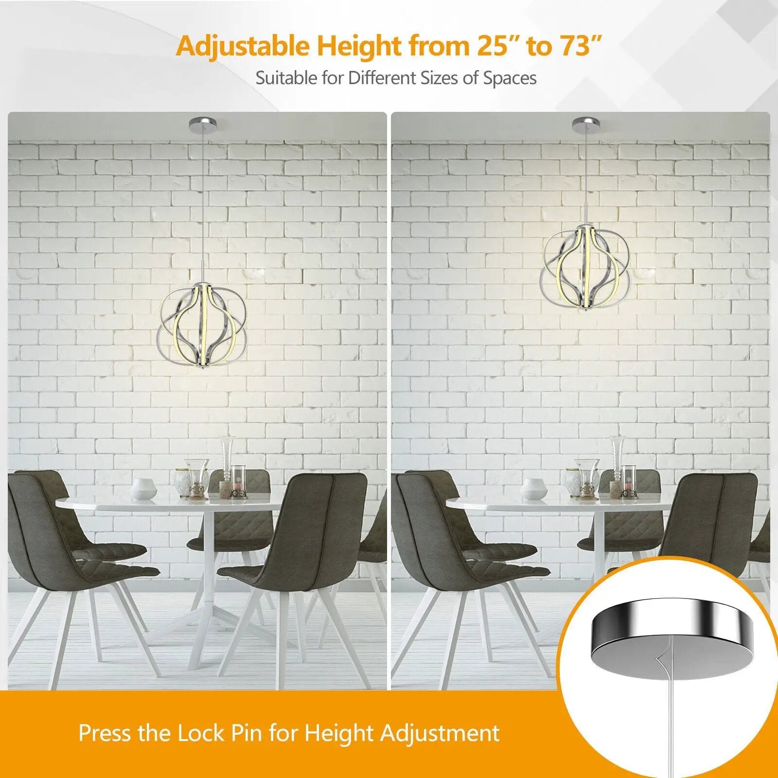 Modern Dimmable Warm White LED Chandelier by DirectDeals