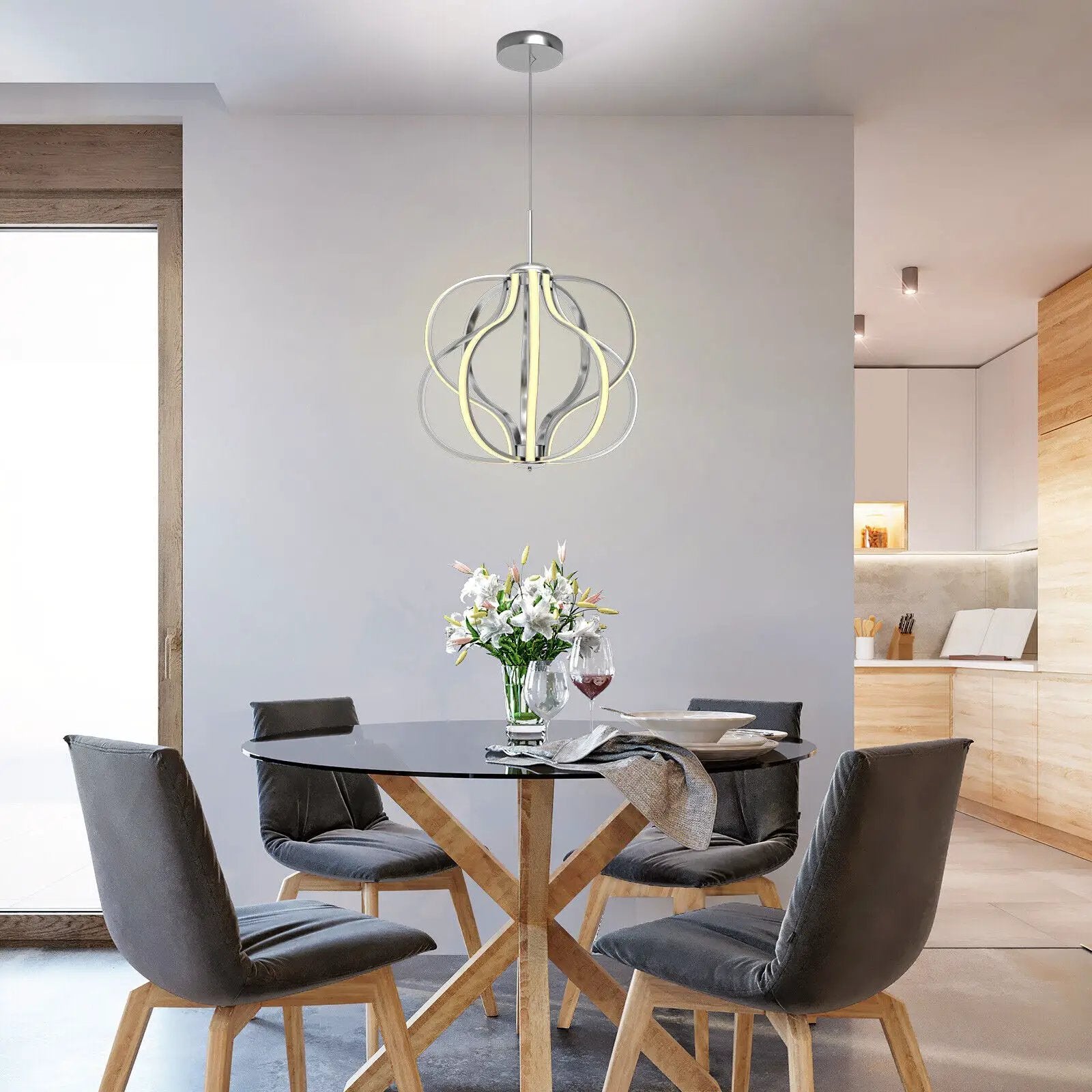 Modern Dimmable Warm White LED Chandelier by DirectDeals