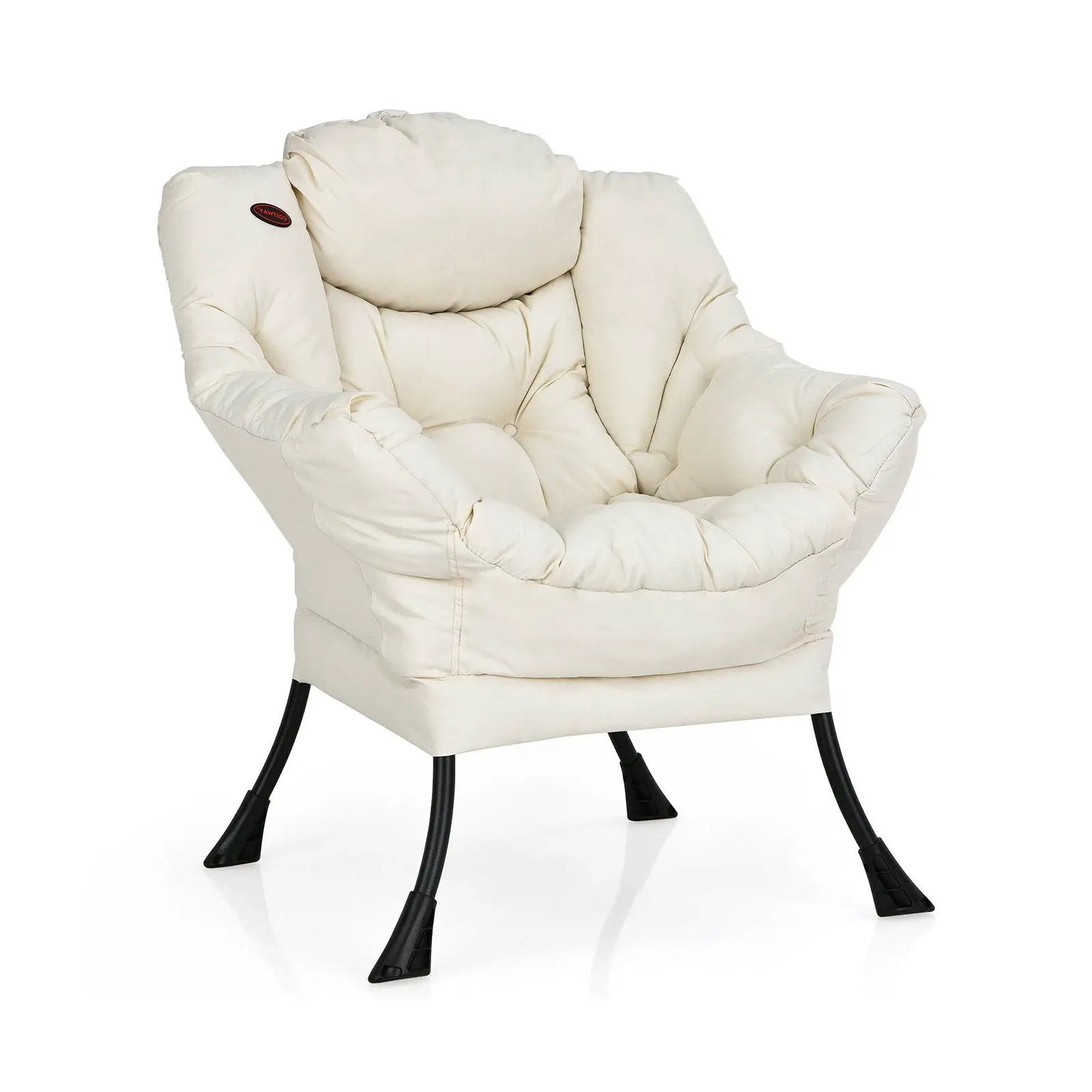 Modern Polyester Fabric Lazy Chair with Steel Frame and Side Pocket by DirectDeals