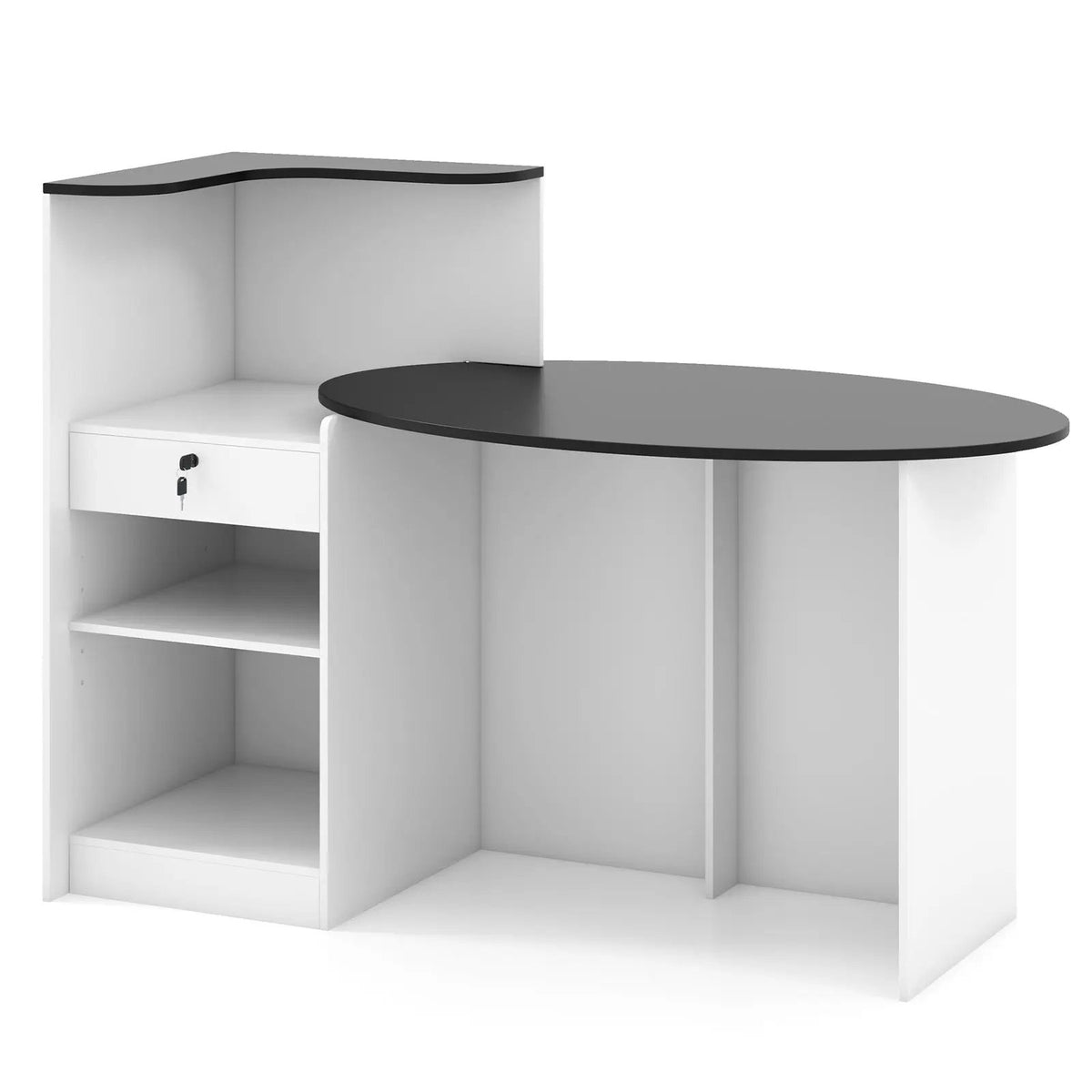 Modern Reception Desk Front Counter Desk with Oval Tabletop, photo 3 of 9