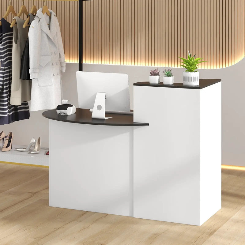Modern Reception Desk Front Counter Desk with Oval Tabletop by DirectDeals