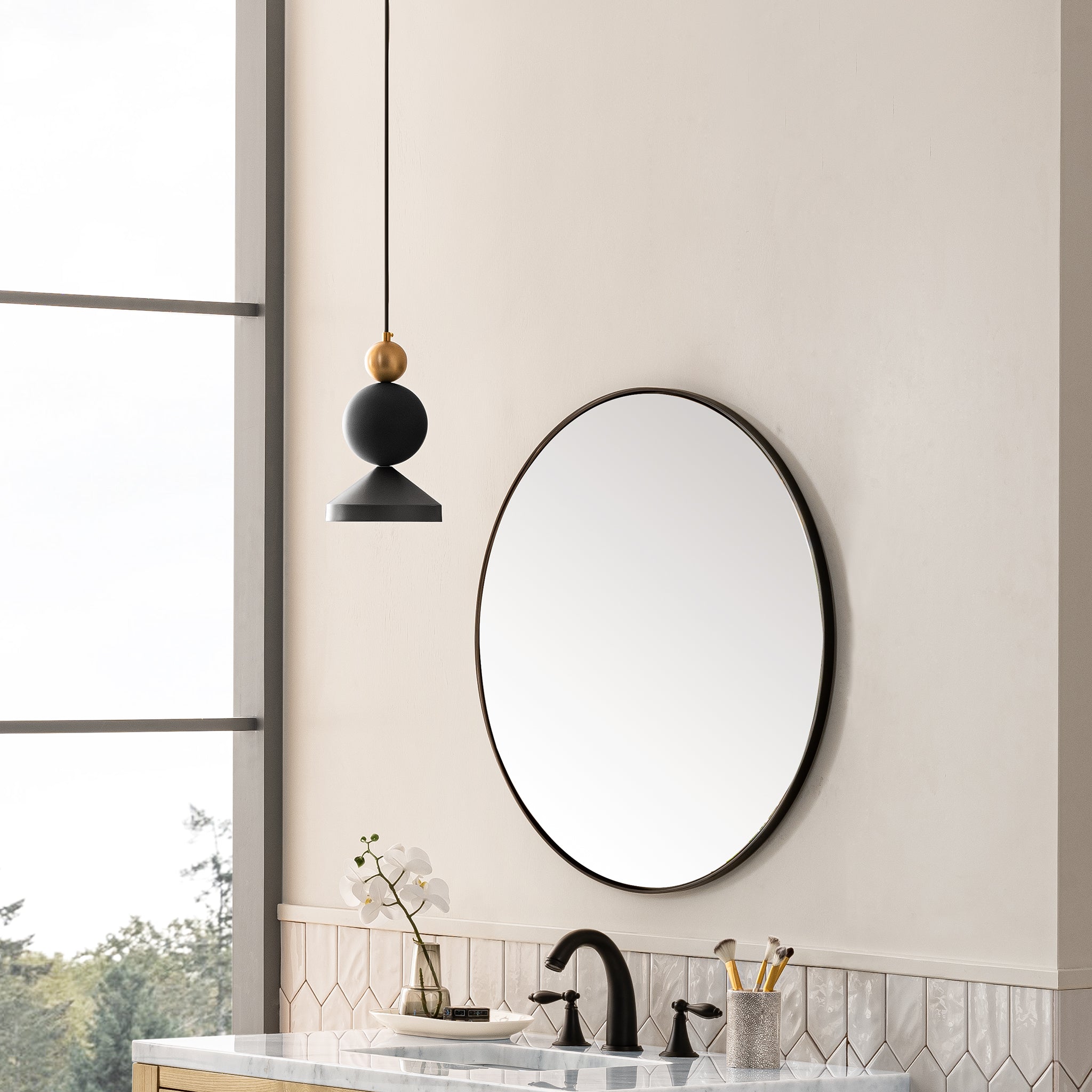 James Martin Rohe 30" Mirror, Matte Black, view 3