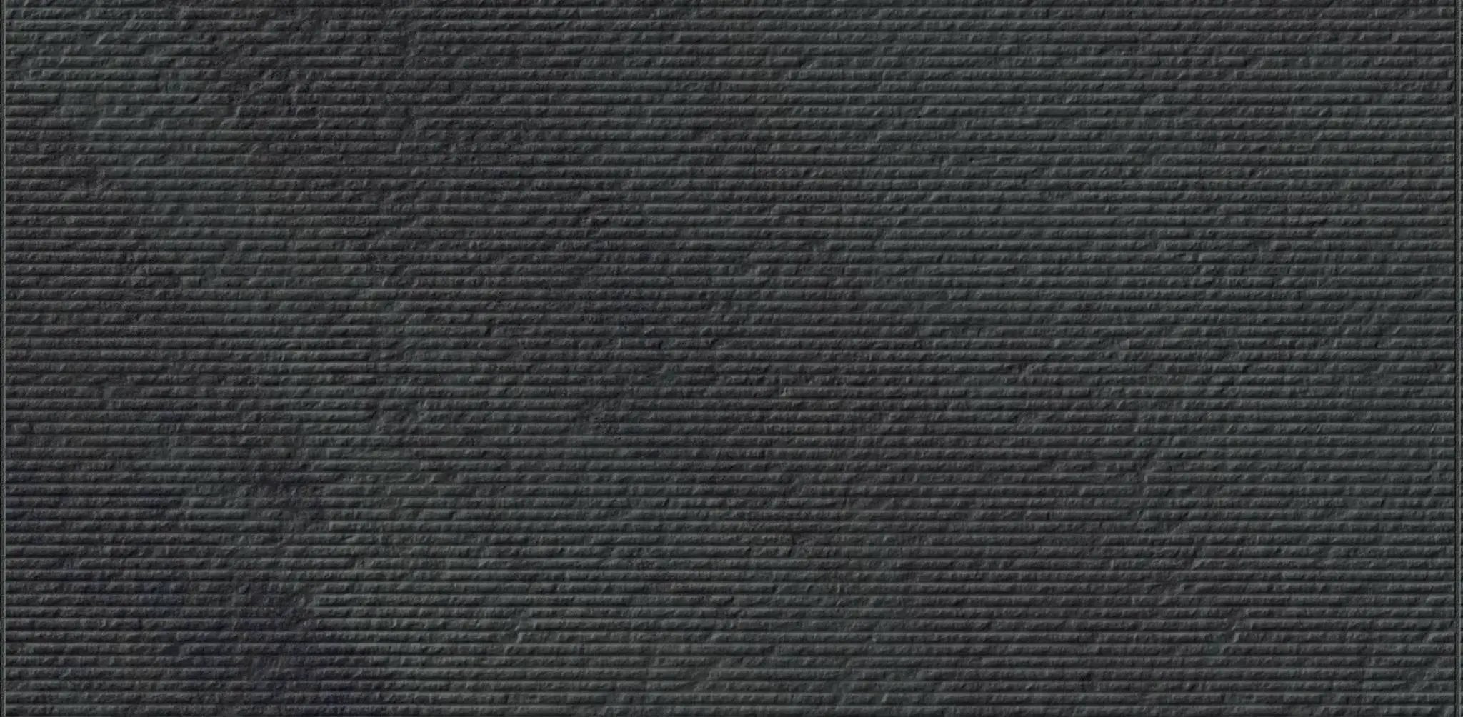 Veneer World Atelier Essence Combed Montauk Black Slate Look Porcelain Tiles 12x24 by landmarkceramics