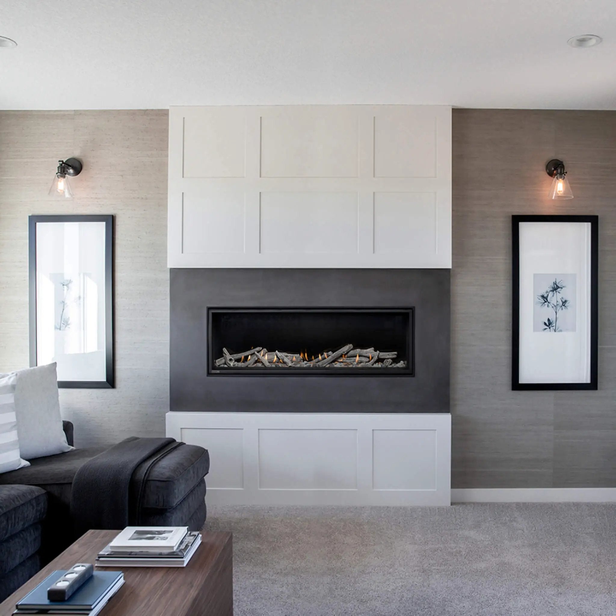 Montigo DelRay Full Load Direct Vent Linear Natural Gas Fireplace With Remote Controlled Fans [DRL36/48/7213NI-2] (SAK56384) by SAKSBY WHOLESALE