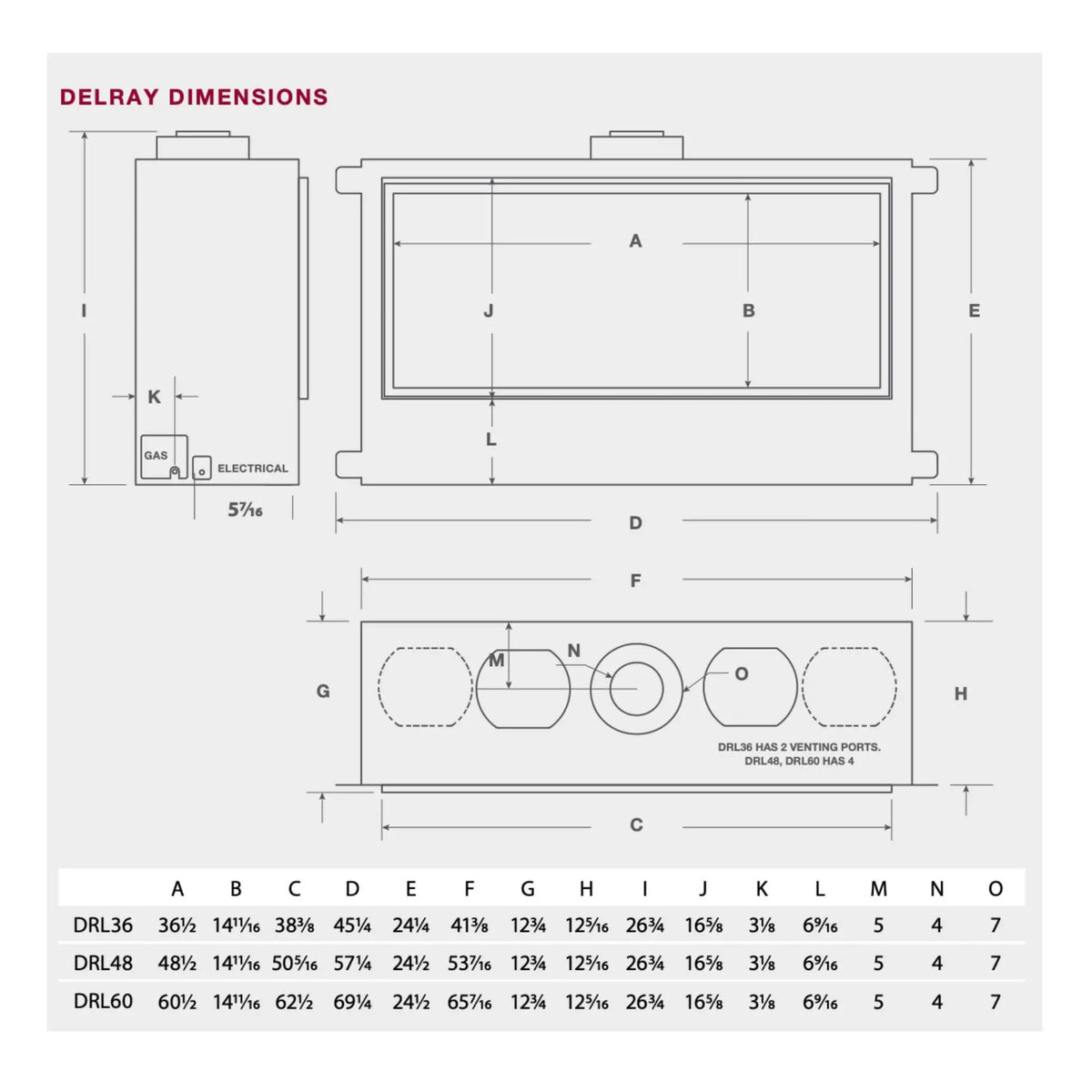 Montigo DelRay Linear Direct Vent Natural Gas Fireplace [DRL36/48/6013NI] (SAK31245) by SAKSBY WHOLESALE