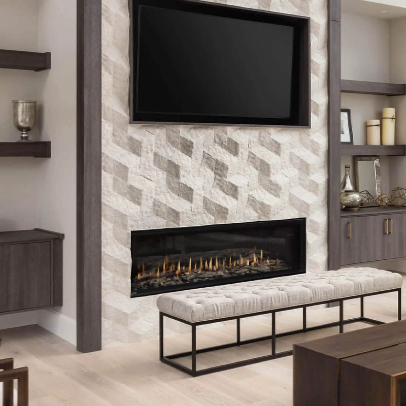 Montigo Distinction 63-Inch Single Sided Linear Direct Vent Natural Gas Fireplace [D6315NI-2] (SAK34218) by SAKSBY WHOLESALE