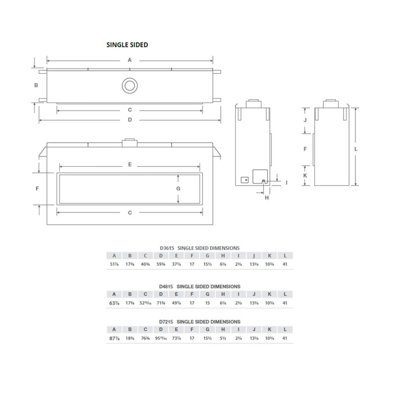 Montigo Distinction 72-Inch Single Sided Linear Direct Vent Natural Gas Fireplace [D7215NI-2] (SAK70824) by SAKSBY WHOLESALE