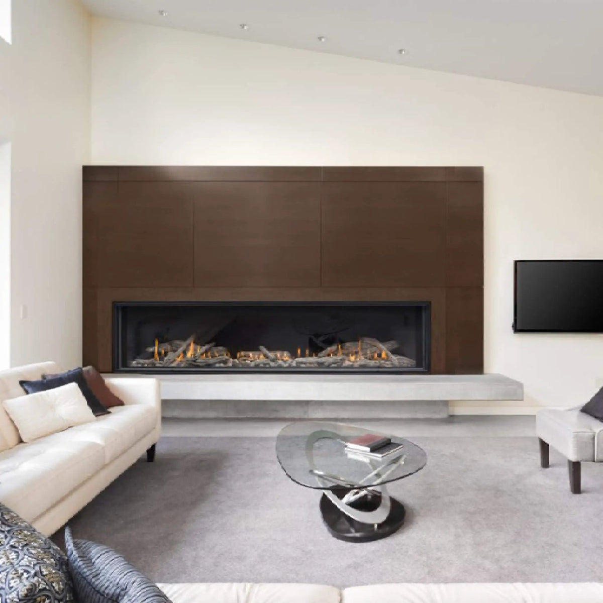 Montigo Distinction 72-Inch Single Sided Linear Direct Vent Natural Gas Fireplace [D7215NI-2] (SAK70824) by SAKSBY WHOLESALE