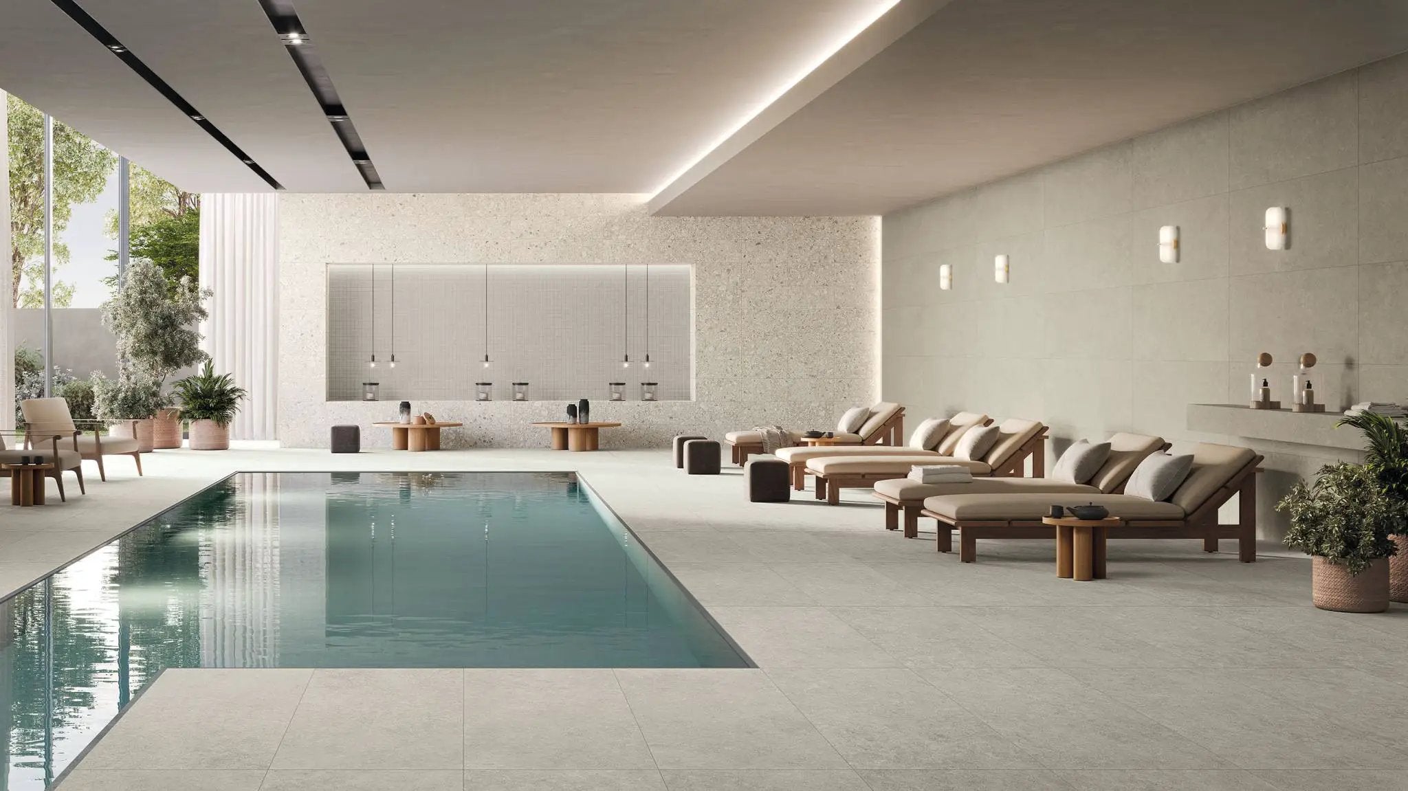 Mood Ash Limestone Look Porcelain Tiles 24x48 by landmarkceramics