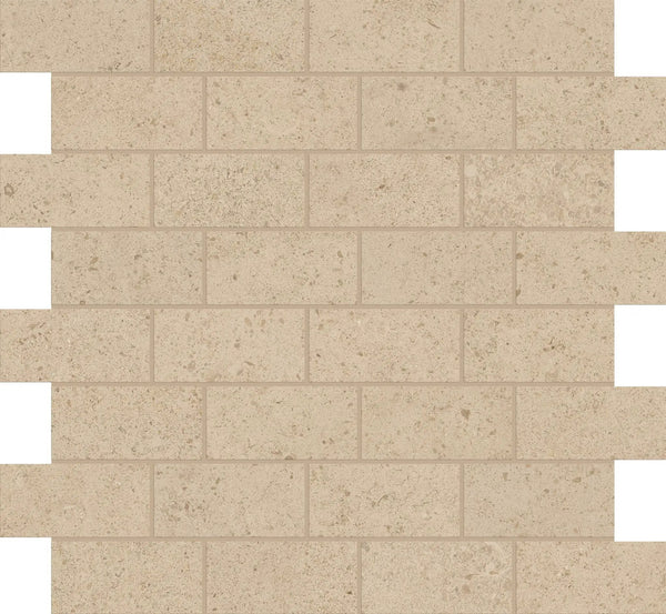 Mood Biscuit Bullnose Limestone Look Porcelain Moldings 3x24
