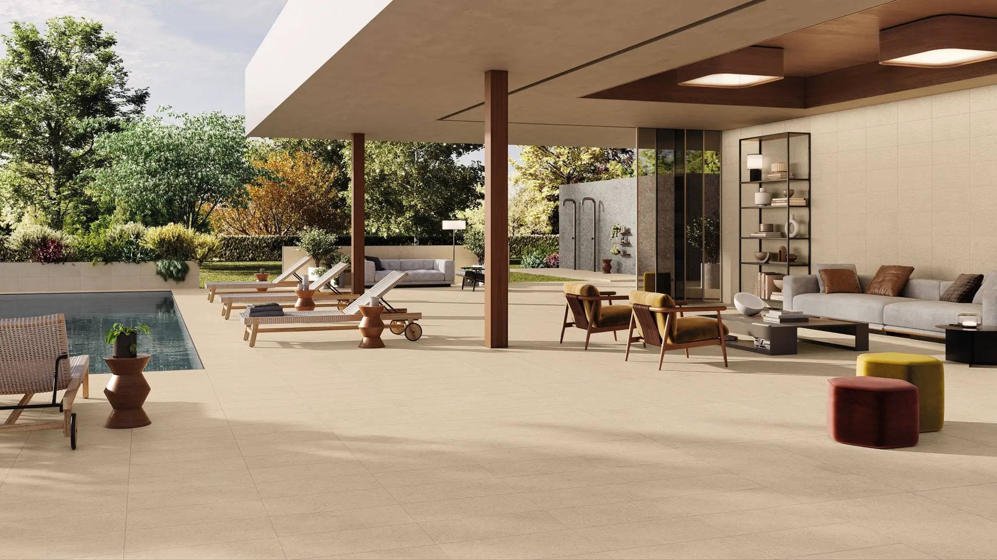 Frontier20 Dune Limestone Look Porcelain Pavers 12x24 by landmarkceramics