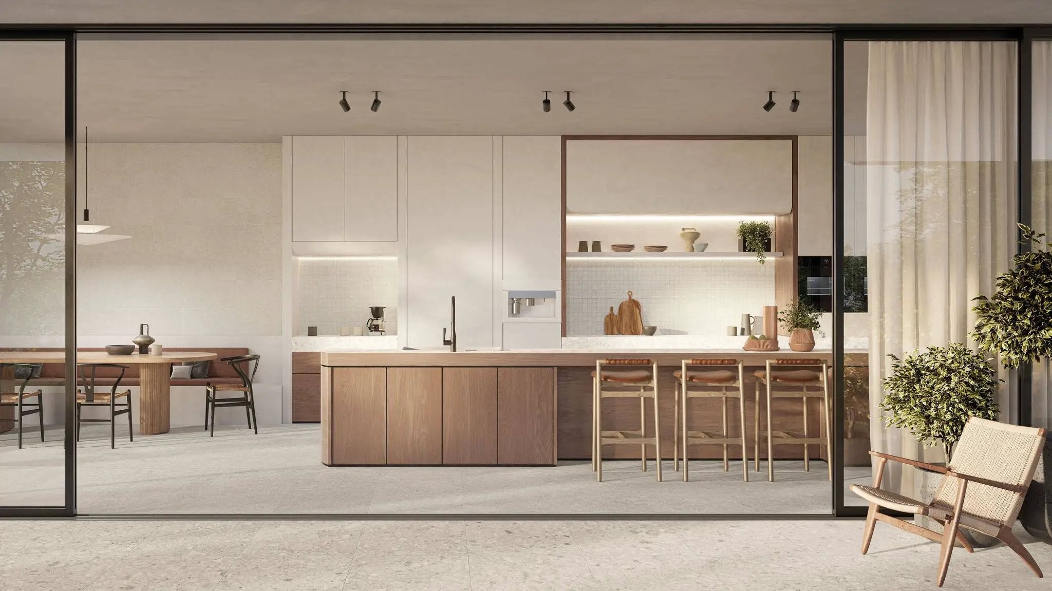 Frontier20 Ivory Limestone Look Porcelain Pavers 24x24 by landmarkceramics