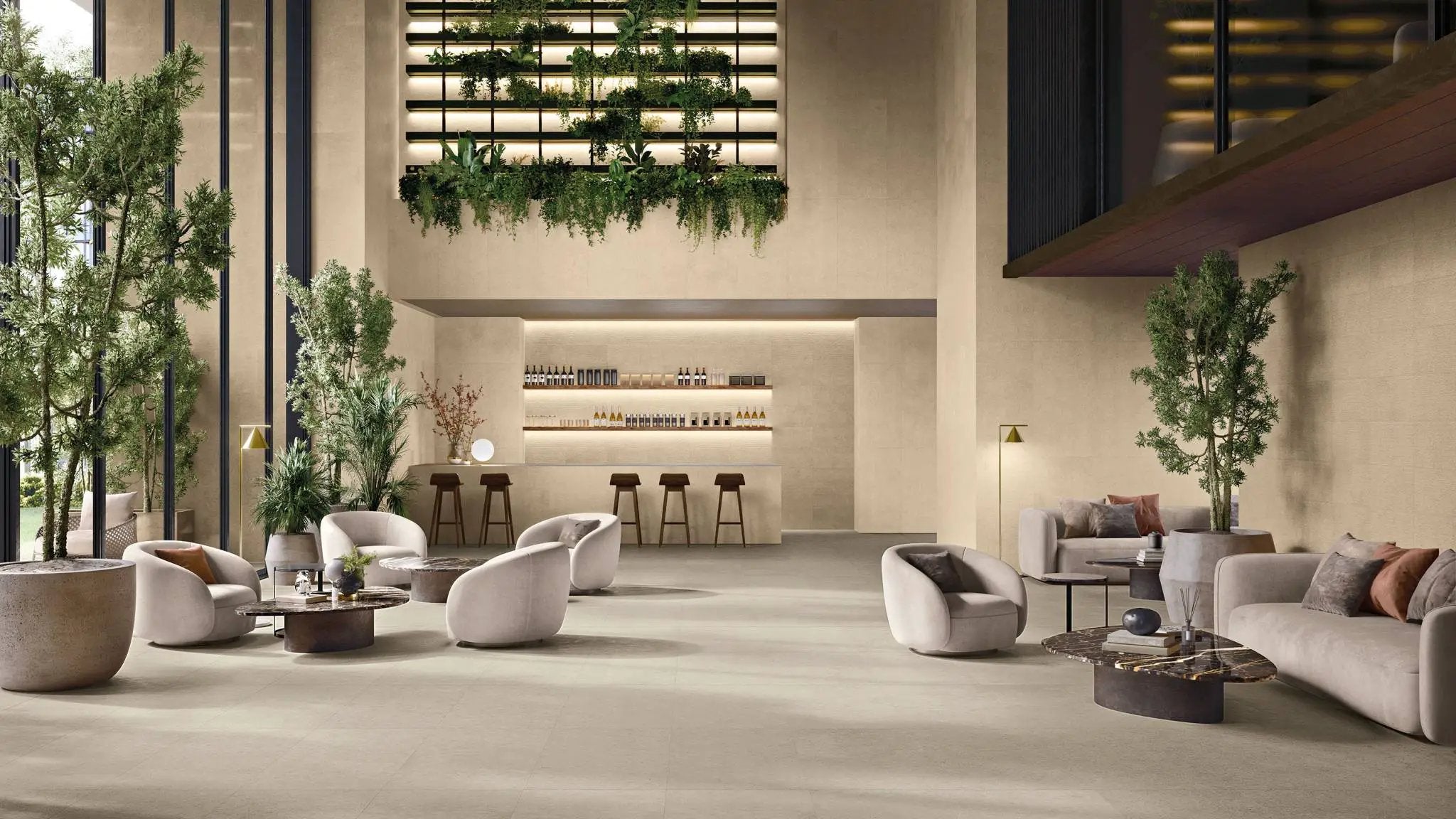 Mood Greige Limestone Look Porcelain Tiles 24x48 by landmarkceramics