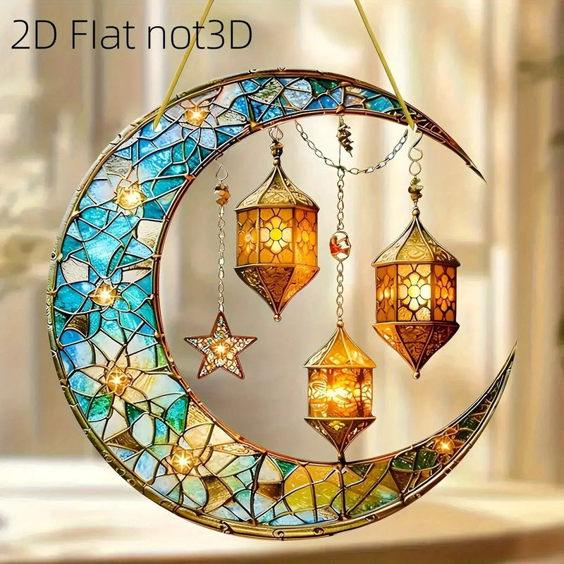 Moonlight Catcher - Colorful Stained Glass 20cm by House Of Avana