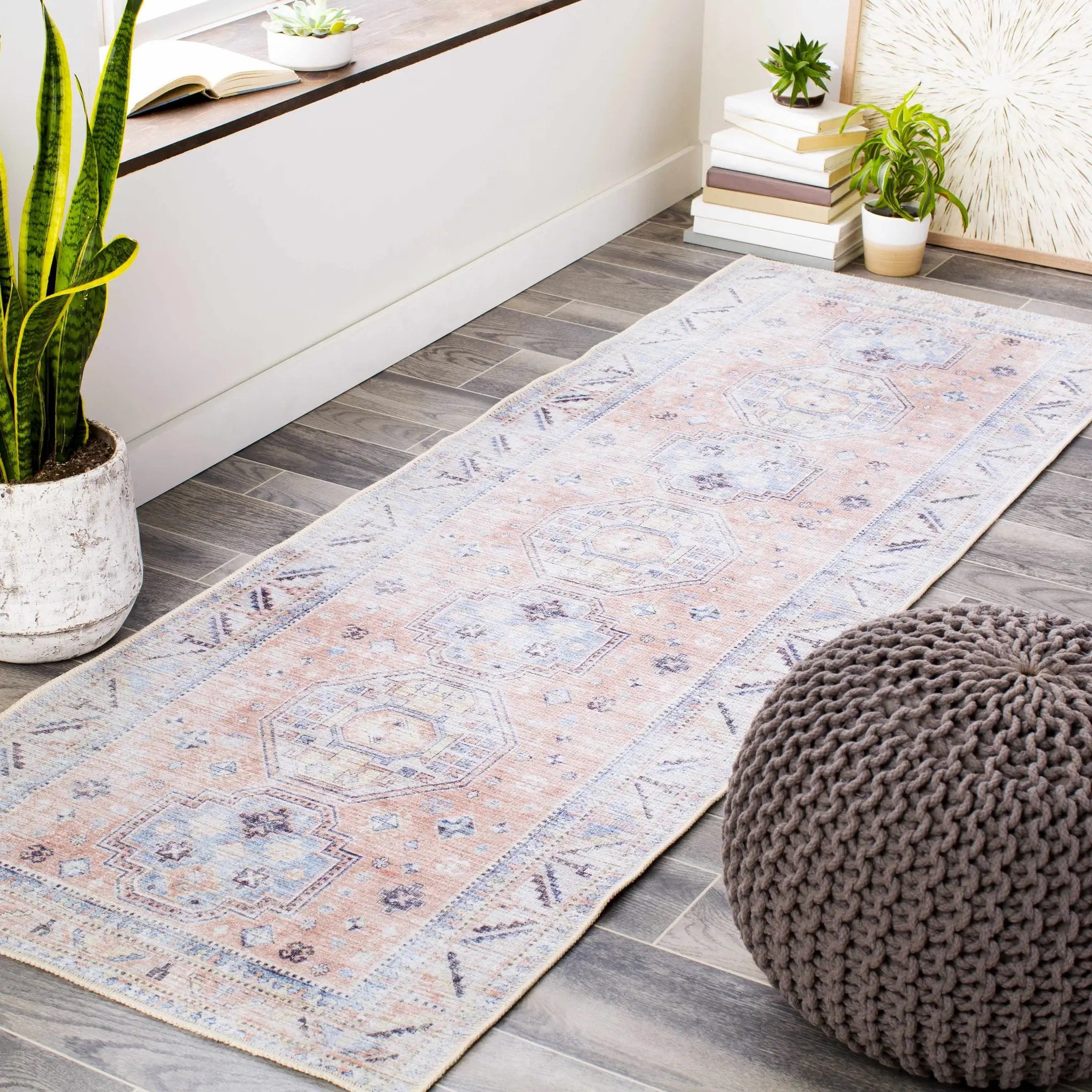 Morcott Peach Washable Area Rug by Boutique Rugs